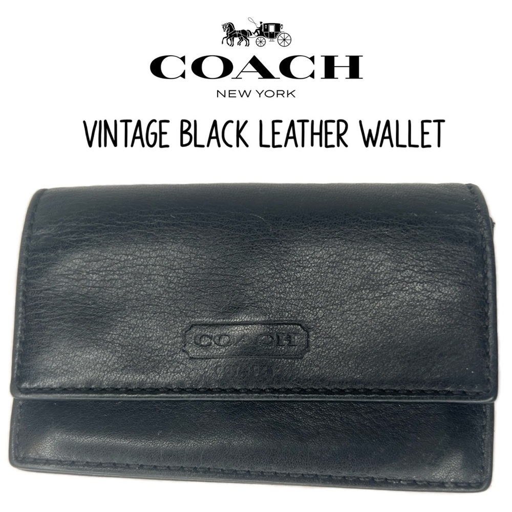 Vintage Coach Black Leather Credit Card Case